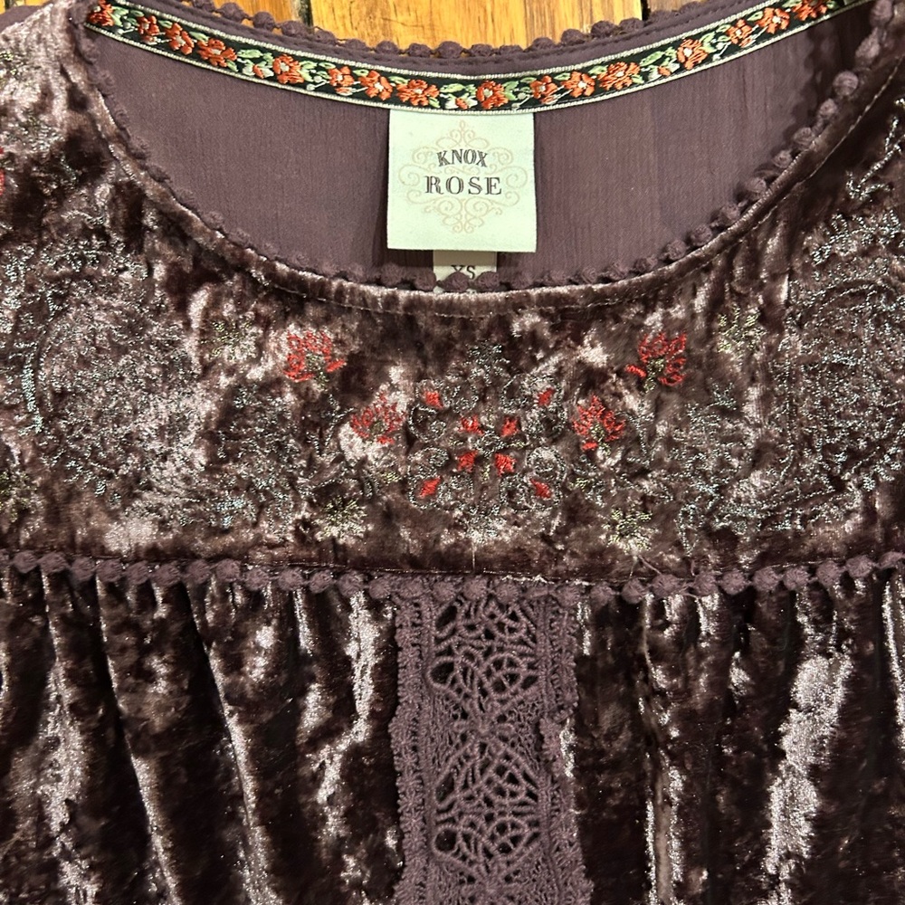 Bohemian velvet sleeveless tunic